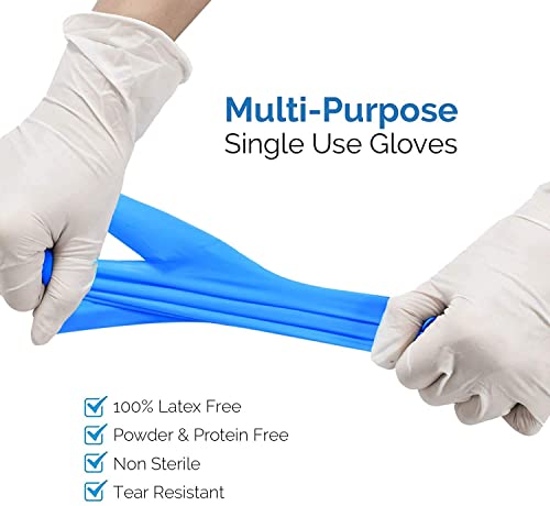 Basic Disposable Vinyl Exam Gloves 100Pcs, 1000CS XL Size,Cleaning Gloves,Food Service Gloves,Powder Free,Latex Free,