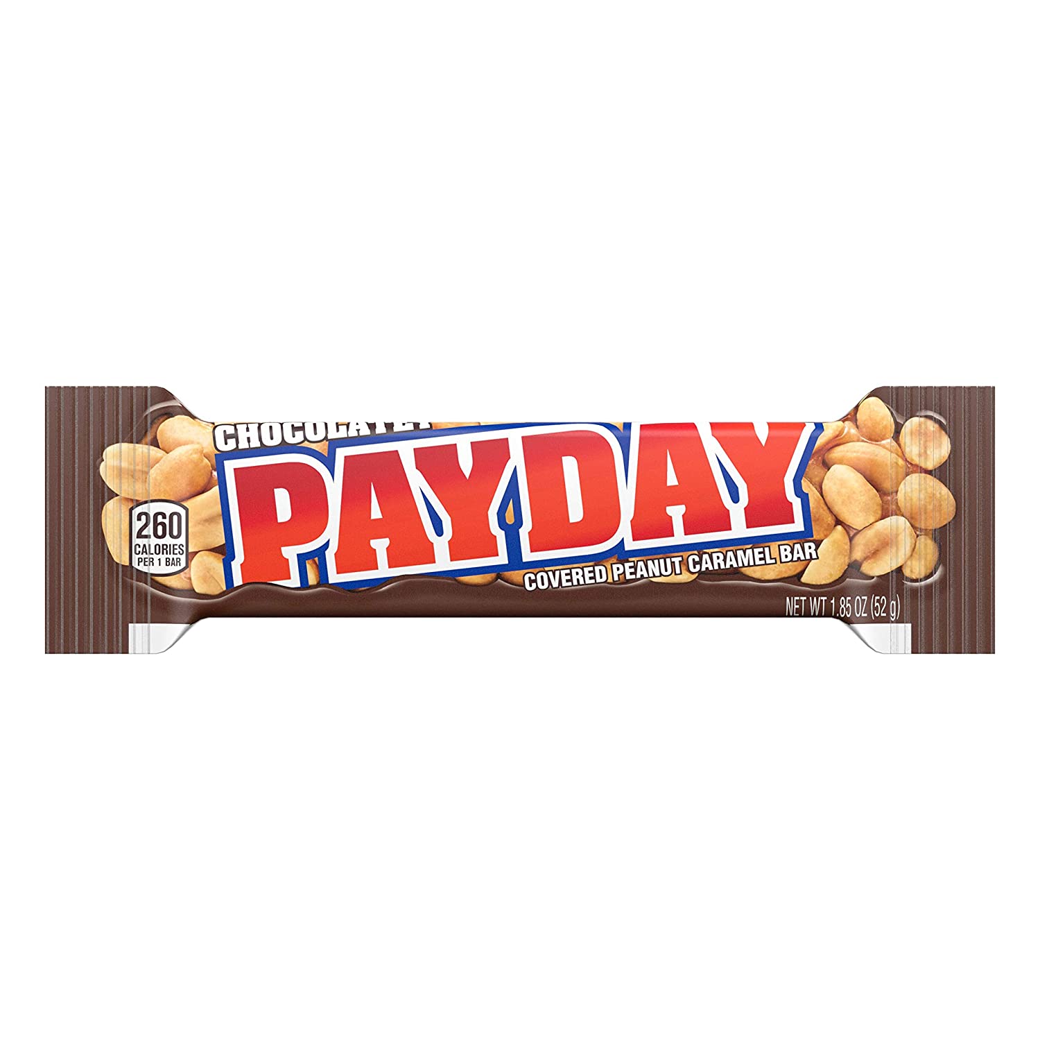 PAYDAY Chocolatey Peanut Caramel Standard Candy, Full Size, 1.85 oz Pack (24 Count) Chocolatey Peanut Caramel, Standard 24 Count (Pack of 1)