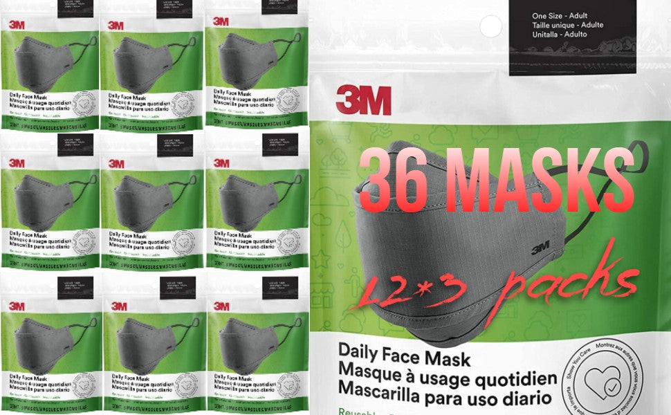 3M™ Daily Face Mask, Reusable  **CASE OF 36**