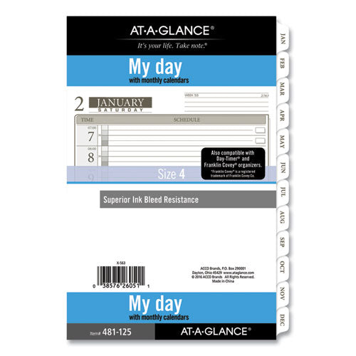 1-page-per-day Planner Refills, 8.5 X 5.5, White, 2022