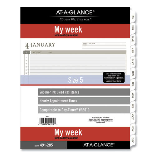 2-page-per-week Planner Refills, 11 X 8.5, White, 2022