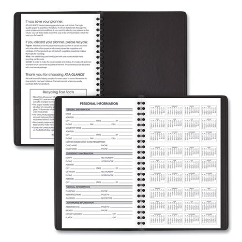 Weekly Appointment Book Ruled For Hourly Appointments, 8.5 X 5.5, Black, 2022
