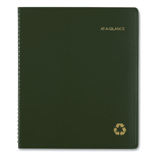 Recycled Monthly Planner, 11 X 9, Green, 2022-2023