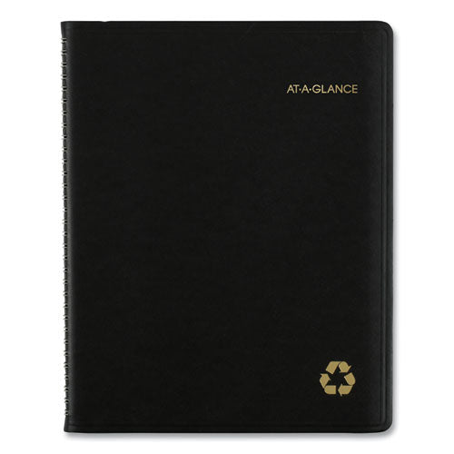 Recycled Weekly Vertical-column Format Appointment Book, 11 X 8.25, Black Cover, 12-month (jan To Dec): 2023