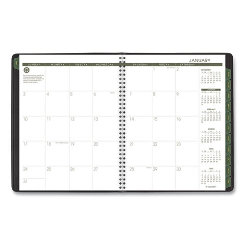 Recycled Weekly Vertical-column Format Appointment Book, 11 X 8.25, Black Cover, 12-month (jan To Dec): 2023