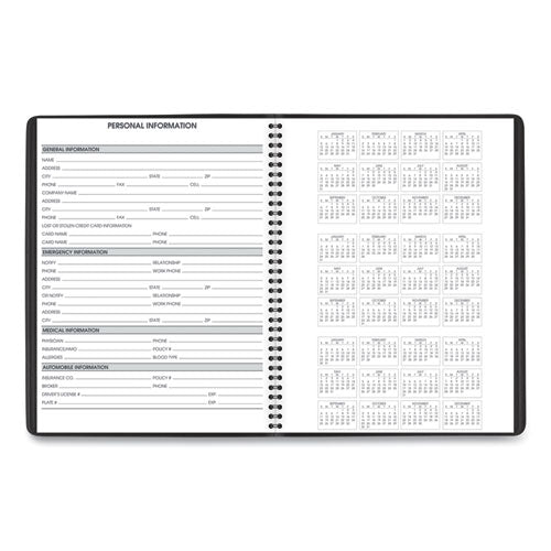 Weekly Appointment Book, Academic, 11 X 8.25, Black, 2021-2022