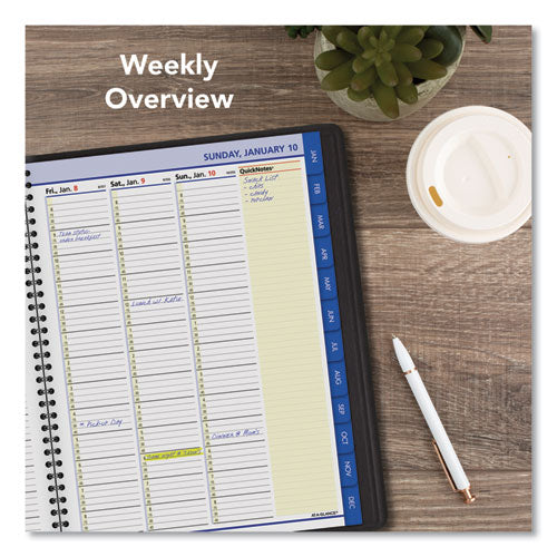 Quicknotes Weekly-monthly Appointment Book, 11 X 8.25, Black, 2022