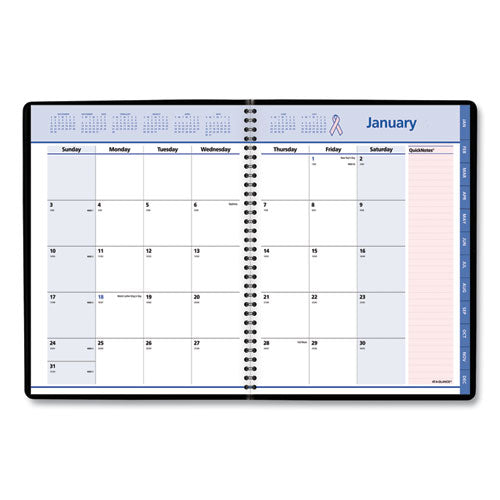 Quicknotes Special Edition Monthly Planner, 11 X 8.25, Black-pink, 2022