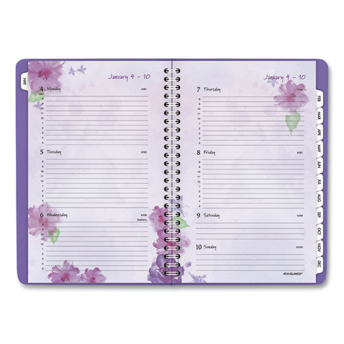 Beautiful Day Weekly-monthly Planner, Block Format, 8.5 X 5.5, Purple Cover, 13-month (jan To Jan): 2023 To 2024