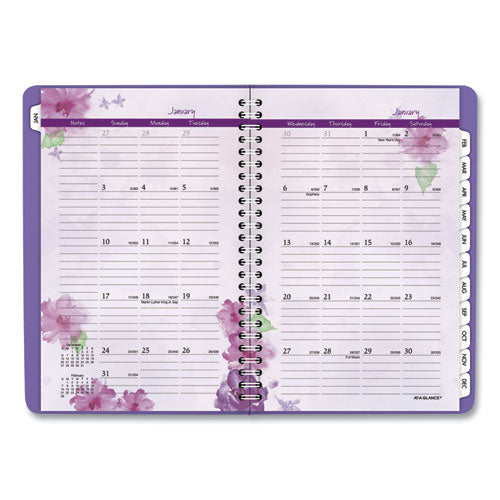 Beautiful Day Weekly-monthly Planner, Block Format, 8.5 X 5.5, Purple Cover, 13-month (jan To Jan): 2023 To 2024