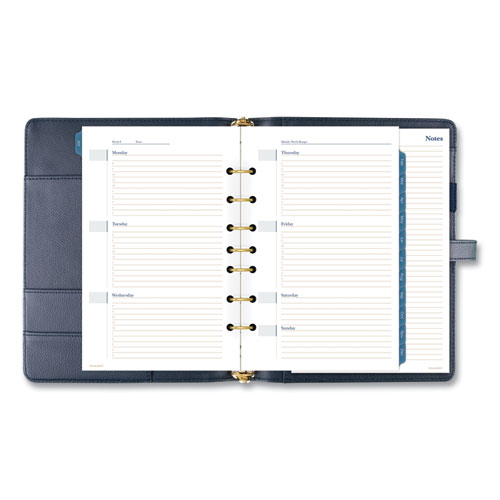 Buckle Closure Planner-organizer Starter Set, 8.5 X 5.5, Navy Blue-gold Cover, 12-month (jan To Dec): Undated