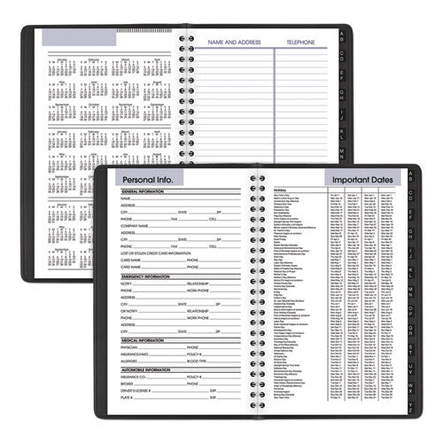 Block Format Weekly Appointment Book W-contacts Section, 8.5 X 5.5, Black, 2022