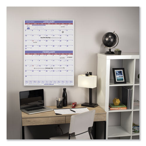 Two-month Wall Calendar, 22 X 29, 2022
