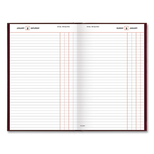 Standard Diary Recycled Daily Journal, Red, 12.13 X 7.69, 2022