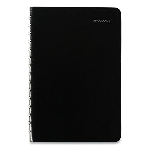 Daily Appointment Book With Open Scheduling, 8 X 5, Black, 2022