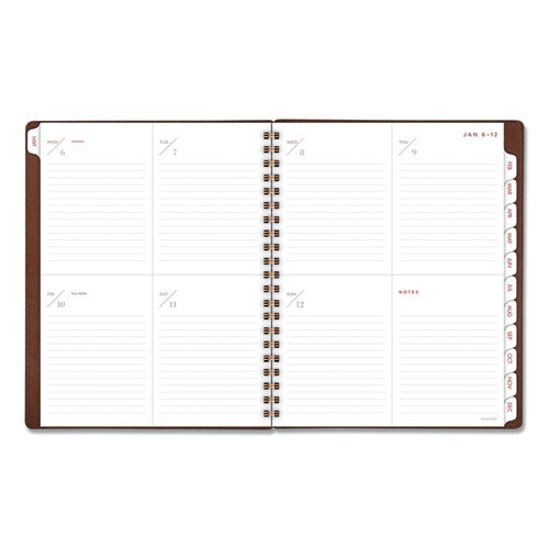 Signature Collection Distressed Brown Weekly Monthly Planner, 8.5 X 5.5, Brown Cover, 13-month (jan To Jan): 2023 To 2024