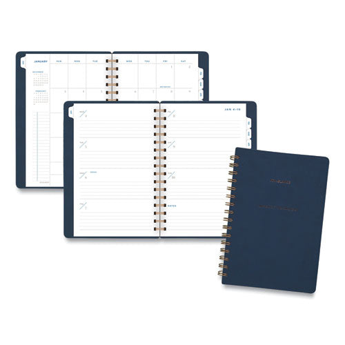 Signature Collection Firenze Navy Weekly-monthly Planner, 8.5 X 5.5, Navy Cover, 13-month (jan To Jan): 2023 To 2024