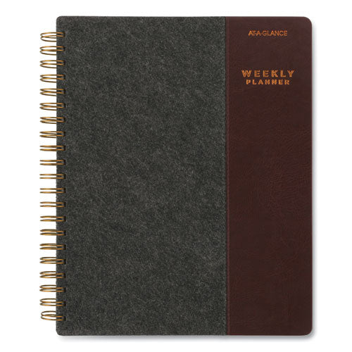 Signature Collection Two-toned Weekly-monthly Planner, 11 X 8.5, Gray-brown, 2022