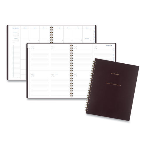 Signature Lite Weekly-monthly Planner, 11 X 8.5, Maroon Cover, 12-month (jan To Dec): 2023