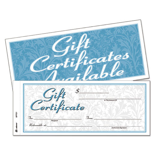 Gift Certificates W-envelopes, 8 X 3 2-5, White-canary, 25-book