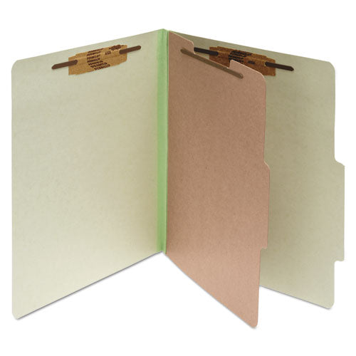 Pressboard Classification Folders, 1 Divider, Legal Size, Leaf Green, 10-box