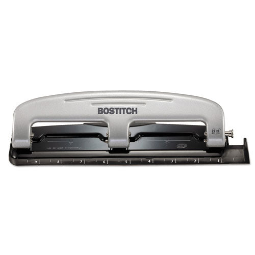 Ez Squeeze Three-hole Punch, 12-sheet Capacity, Black-silver
