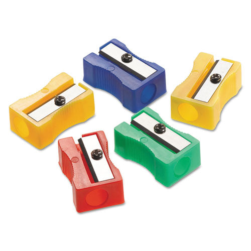 One-hole Manual Pencil Sharpeners, 4 X 2 X 1, Assorted Colors, 24-pack