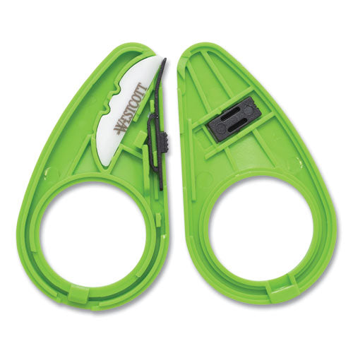 Compact Safety Ceramic Blade Box Cutter, 2.25", Fixed Blade, Green