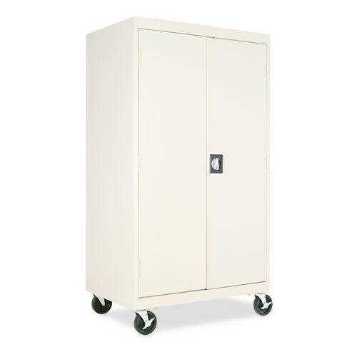 Assembled Mobile Storage Cabinet, With Adjustable Shelves 36w X 24d X 66h, Putty
