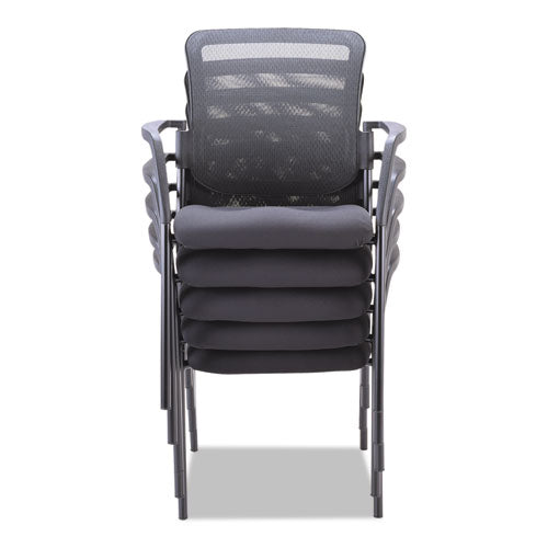 Alera Tce Series Mesh Guest Stacking Chair, 26" X 25.6" X 36.2", Black