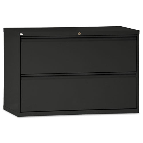 Lateral File, 2 Legal-letter-size File Drawers, Black, 42" X 18" X 28"