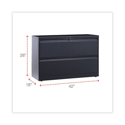 Lateral File, 2 Legal-letter-size File Drawers, Charcoal, 42" X 18" X 28"