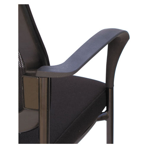 Alera Iv Series Guest Chairs, Mesh Back, Fabric Seat, 25.19" X 23.62" X 32.28", Black, 2-carton
