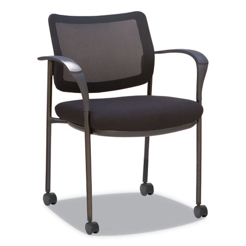 Alera Iv Series Guest Chairs, Mesh Back, Fabric Seat, 25.19" X 23.62" X 32.28", Black, 2-carton