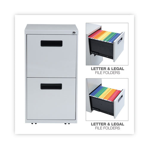 File Pedestal, Left Or Right, 2 Legal-letter-size File Drawers, Light Gray, 14.96" X 19.29" X 27.75"