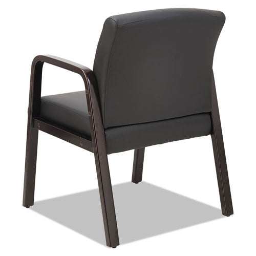 Alera Reception Lounge Wl Series Guest Chair, 24.21" X 24.8" X 32.67", Black Seat-back, Espresso Base