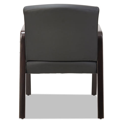 Alera Reception Lounge Wl Series Guest Chair, 24.21" X 24.8" X 32.67", Black Seat-back, Espresso Base