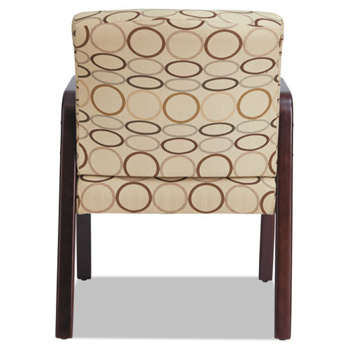 Alera Reception Lounge Wl Series Guest Chair, 24.21" X 24.8" X 32.67", Tan Seat-back, Mahogany Base