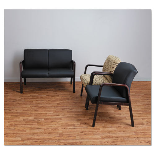 Alera Reception Lounge Wl Series Guest Chair, 24.21" X 24.8" X 32.67", Tan Seat-back, Mahogany Base