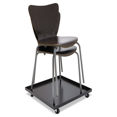 Stacking Chair Dolly, 22.44w X 22.44d X 3.93h, Black