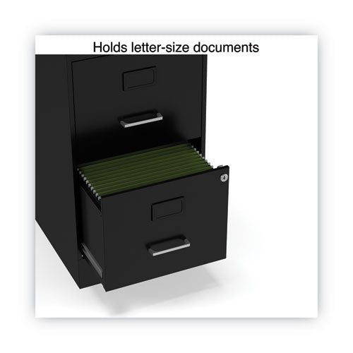 Soho Vertical File Cabinet, 2 Drawers: File-file, Letter, Black, 14" X 18" X 24.1"