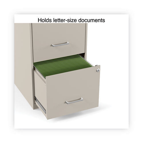 Soho Vertical File Cabinet, 2 Drawers: File-file, Letter, Putty, 14" X 18" X 24.1"