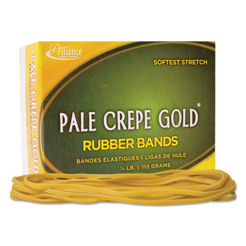 Pale Crepe Gold Rubber Bands, Size 117b, 0.06" Gauge, Crepe, 1 Lb Box, 300-box
