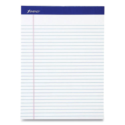 Perforated Writing Pads, Wide-legal Rule, White Sheets, 8.5 X 11.75, 50 Sheets, Dozen
