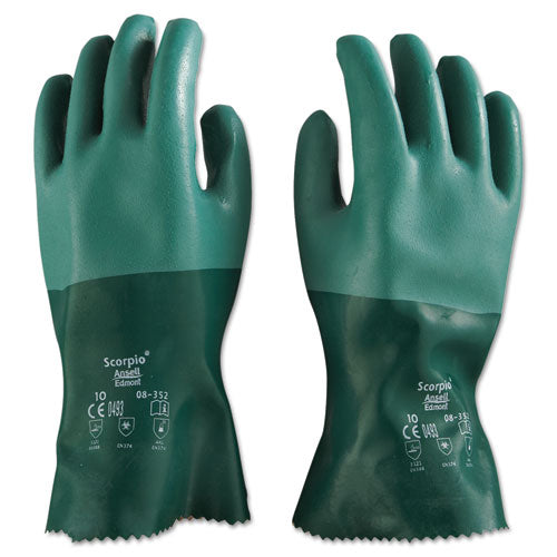 Scorpio Neoprene Gloves, Green, Size 10, 12 Pairs