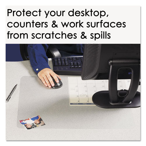 Krystalview Desk Pad With Antimicrobial Protection, 17 X 12, Matte Finish, Clear