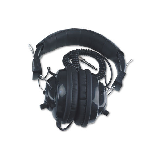 Deluxe Stereo Headphones W-mono Volume Control, Black