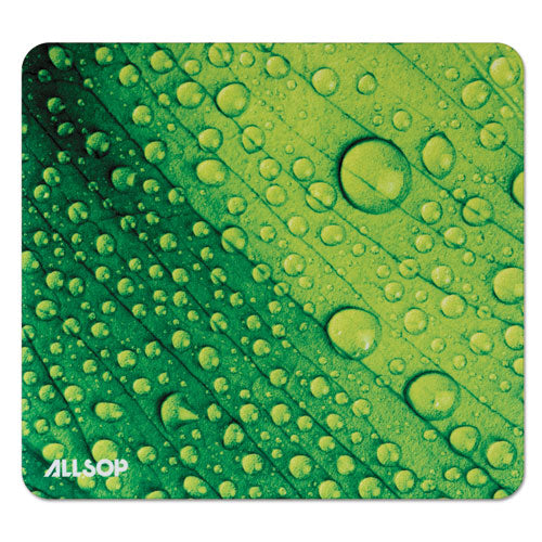 Naturesmart Mouse Pad, Leaf Raindrop, 8 1-2 X 8 X 1-10
