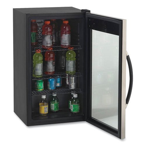 3 Cu. Ft. Refrigerator-beverage Cooler, 18.75 X 19.5 X 33.75, Black-stainless Steel Framed Glass Door