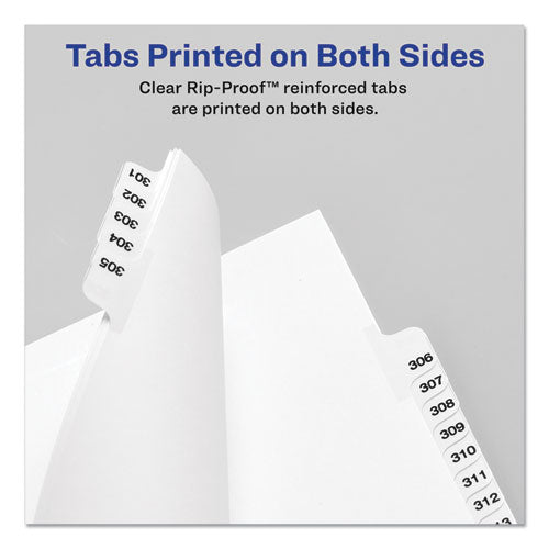 Preprinted Legal Exhibit Side Tab Index Dividers, Avery Style, 25-tab, 101 To 125, 11 X 8.5, White, 1 Set, (1334)
